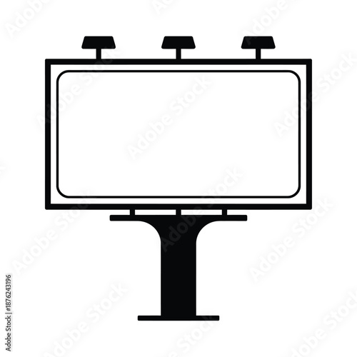 a blank billboard with lights on top