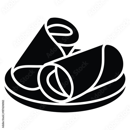 Elegant spring rolls presentation of delicious asian food served on plate for healthy eating vector illustration of tasty meal and appetizer