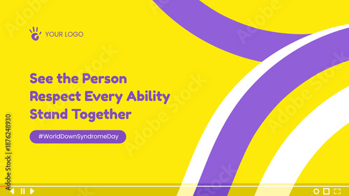 World Down Syndrome Day Thumbnail Flat Cartoon Hand Drawn Background Illustration