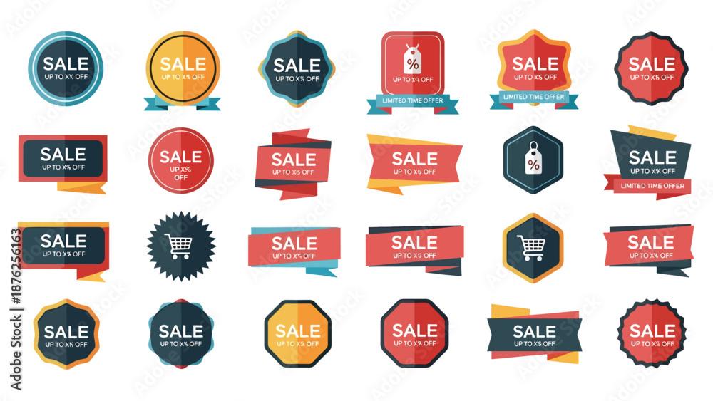 Naklejka premium Sale Badge and Label Vector Set