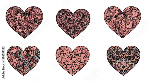 Close up illustration of a silver sewing needle with a long piece of pink thread passing through its eye on a peach background.