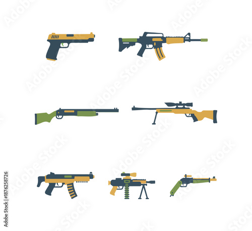 Pixelated weapon set against black background