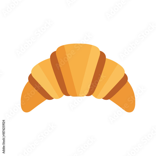 Croissant vector clipart isolated, bakery pastry illustration, breakfast food icon