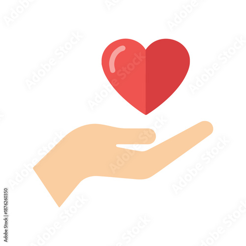 Hand Holding Heart Vector Clipart for Charity, Love, Care, and Donation Concepts