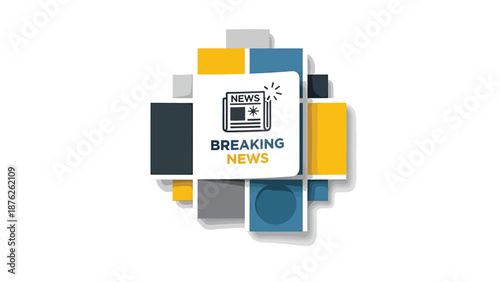 Breaking News Icon on Abstract Background