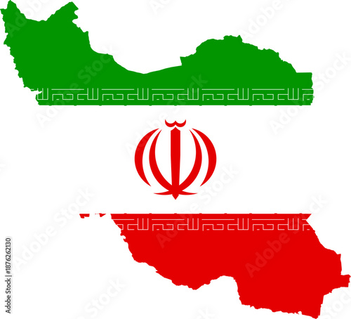 map of iran with flag