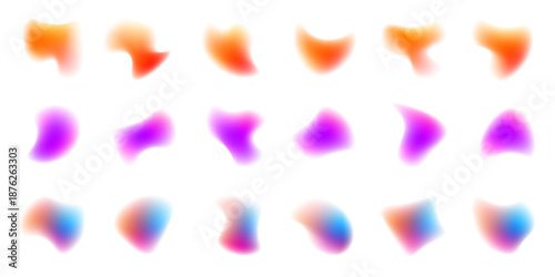 Abstract liquid gradient circle contains neon colors inside satin blot membrane, rising drops, smooth form, compact shape. Aurora shimmer glow expands. Vector png banner symbol.