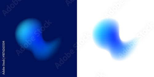 Abstract liquid gradient circle shows neon colors inside metallic blot layer, floating drops, layered color form, dynamic shape. Luminous aurora shimmer appears. Vector png banner object.