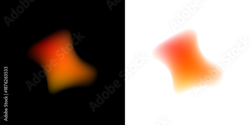 Blot drops float over a translucent gradient circle, liquid textures swirl in neon colors. The circle form appears glossy with smooth shape edges. Vector png banner object.
