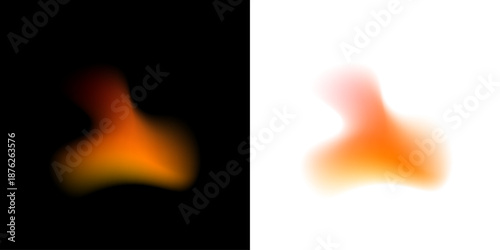 Abstract liquid gradient circle shows neon colors across pearl blot surface, swirling drops, layered form, rounded shape. Soft aurora shimmer glows around edges. Vector png banner element.