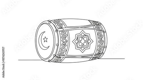 Islamic drum, darbuka with star and crescent