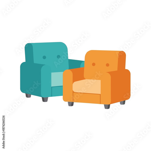 Modern armchair vector clipart in flat style for interior design and furniture decor