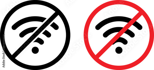 No WiFi Signal and Offline Connectivity Warning Icons