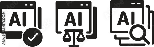 AI technology icons for business and innovation solutions