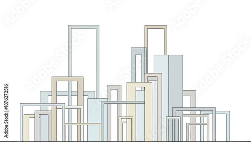 Modern cityscape with sleek skyscrapers and contemporary architecture