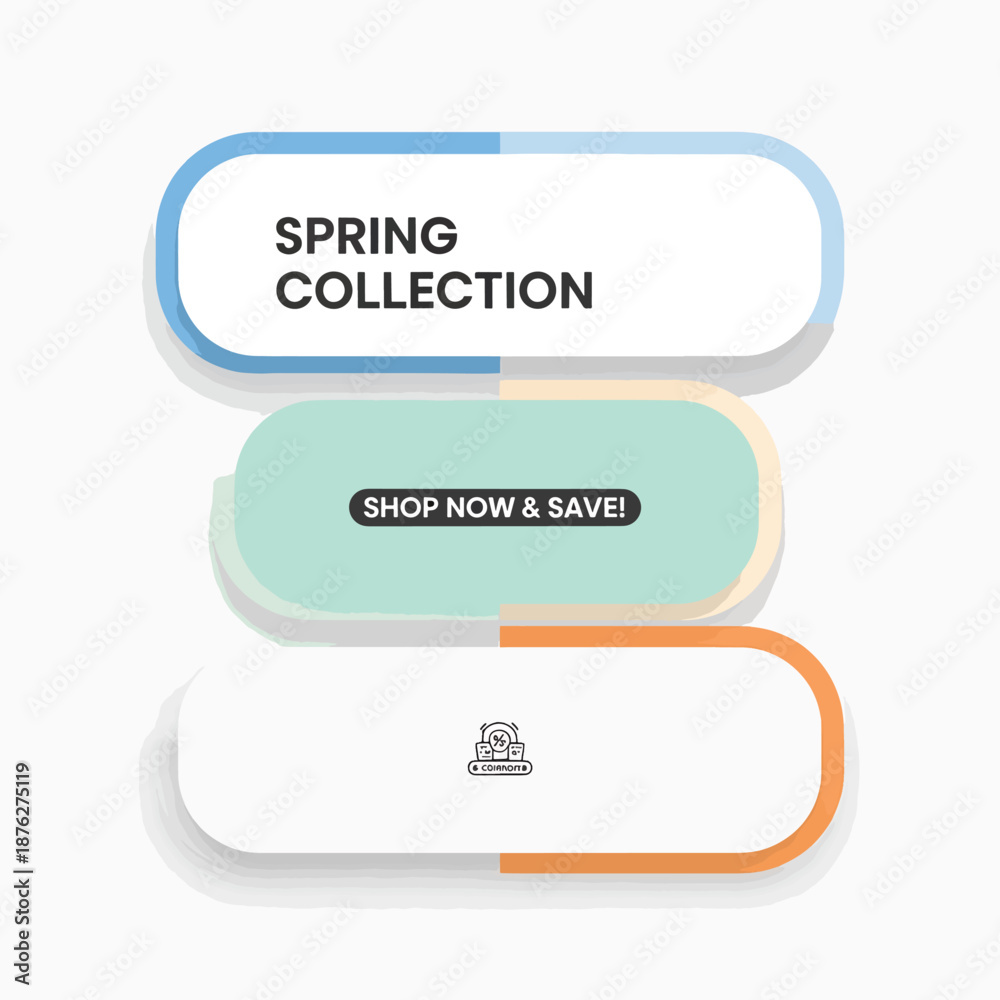 Obraz premium Spring Collection Sale Banner With Buttons