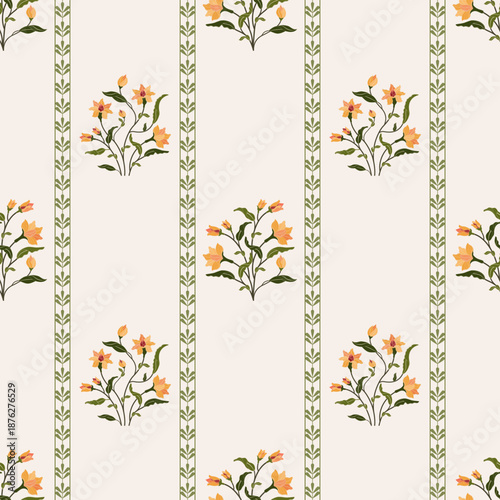 Vector Hand drawn colourful geometric flowers Motifs African boho paisley, seamless patterns with floral for fabric Ethnic Indian Pattern, textiles, clothing, wrapping paper, backdrop, banner.
