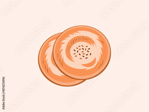 Uzbek traditional flatbread non isolated on light background
