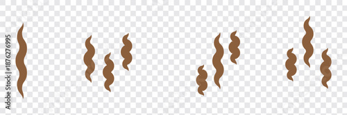 Smoke steam icon vector logo set on transparent background