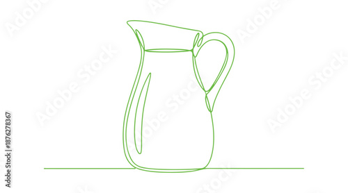 continuous line drawing of a water jug. The jug is illustrated in line art. The background has a one line drawing vibe. It's a vector illustration.

