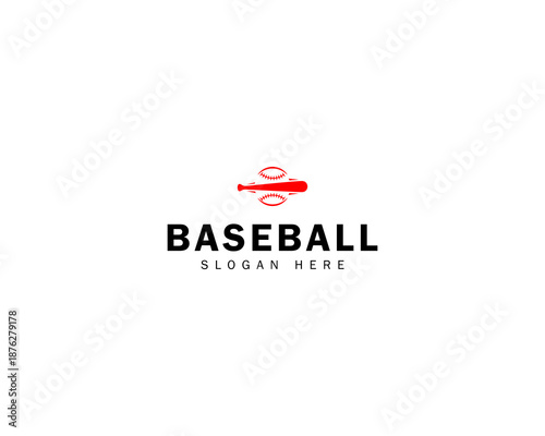 Baseball logo with ball and bat