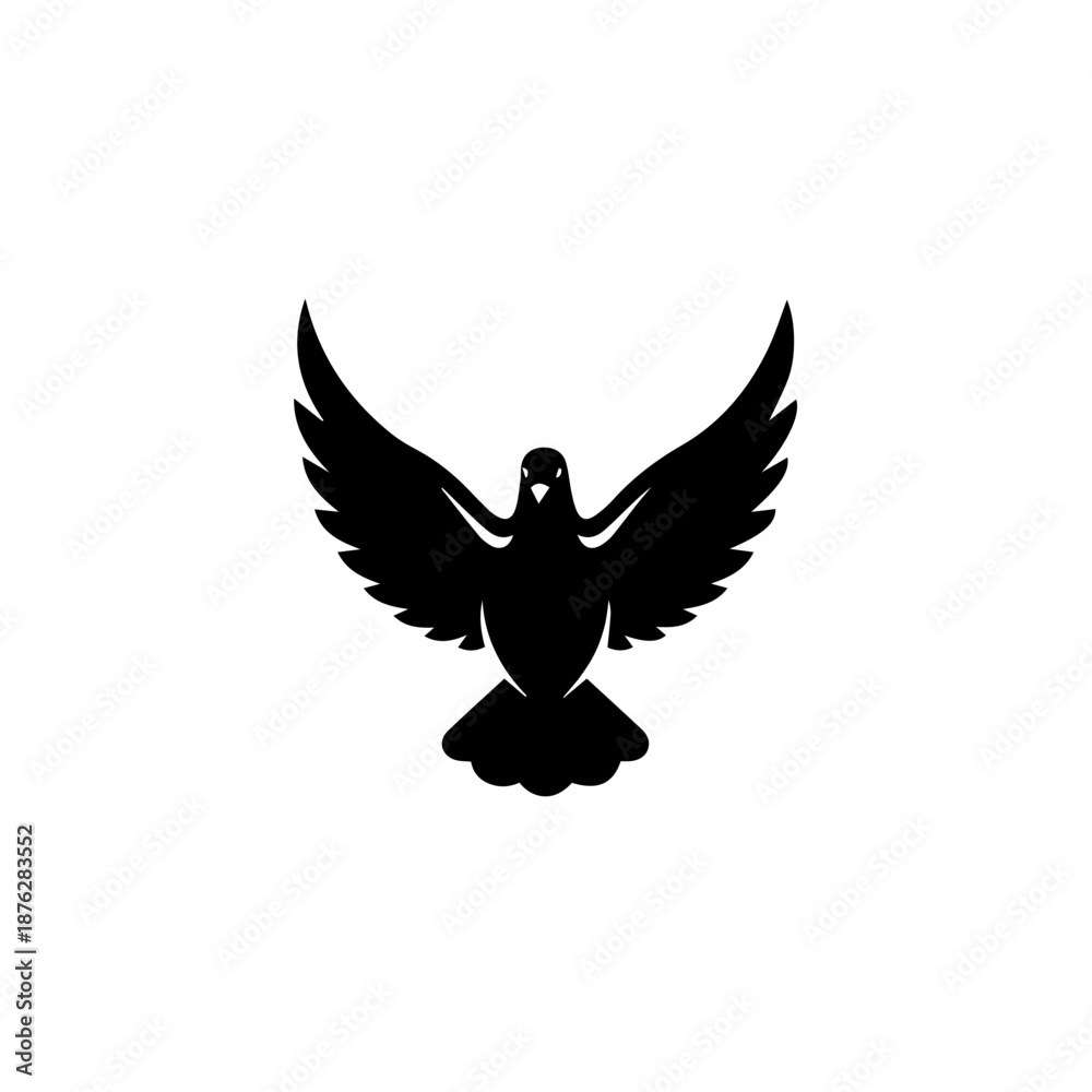 Obraz premium Silhouette of a soaring eagle isolated on white background, Vector