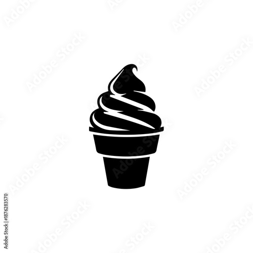 Delightful swirl of chocolate ice cream isolated on white background, Vector