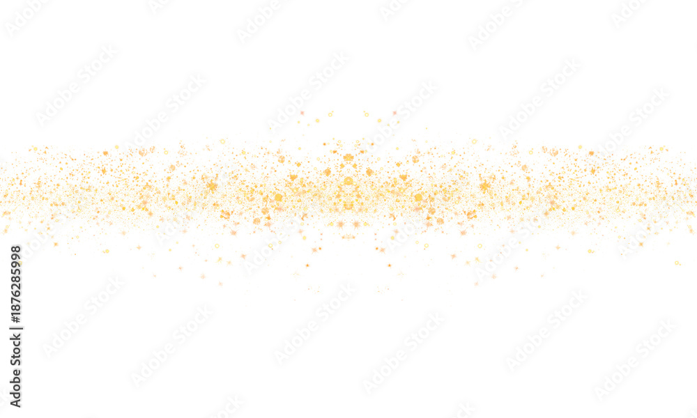 Fototapeta premium Luxury Gold Glitter Border Frame Decoration On Transparent Background