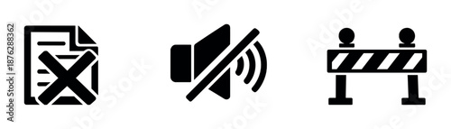 Dark mode interface with muted sound and restricted access icons