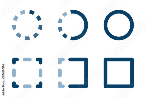 未着手から完了までを示す進捗アイコンセット