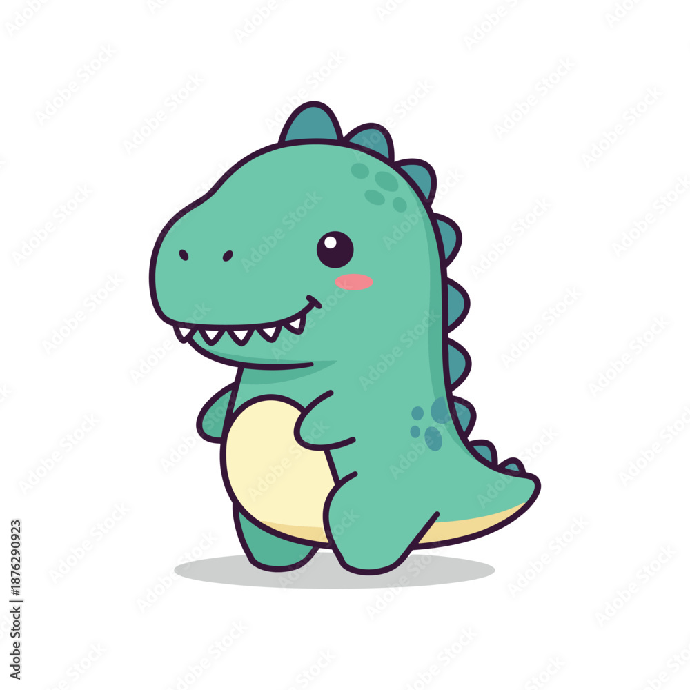 Fototapeta premium Cute Cartoon Dinosaur Illustration