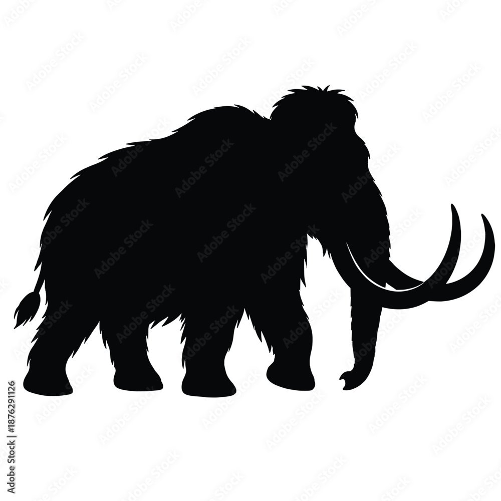 Obraz premium Silhouette of Woolly Mammoth Standing