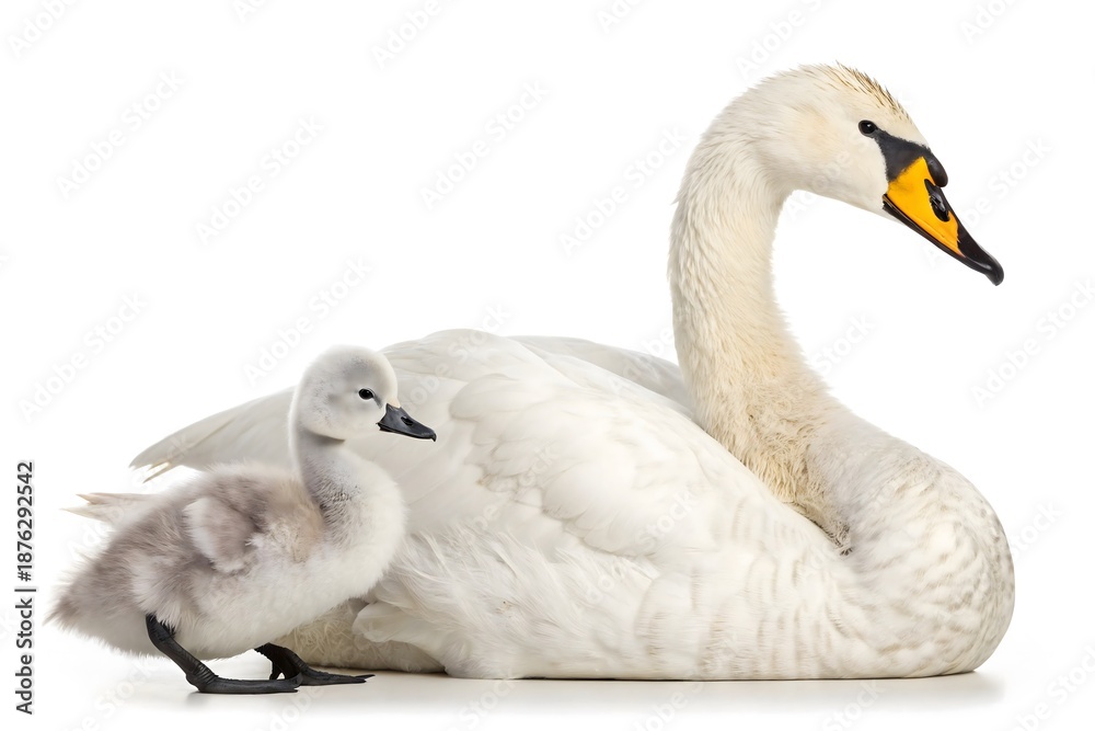 Obraz premium two swans on the water