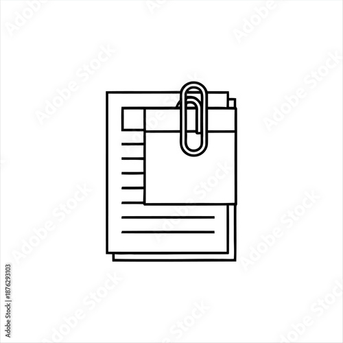 Simple Paper Clip Icon – Document Attachment Symbol in Minimal Style