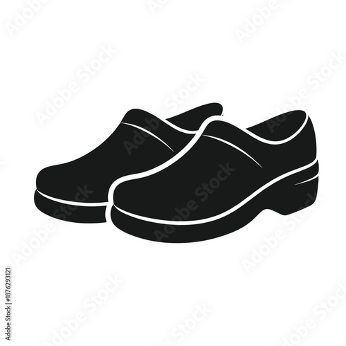 Pair of slip-on work shoes silhouette