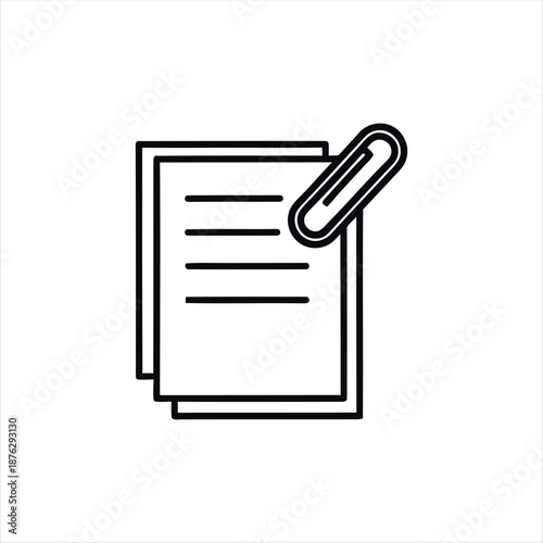 Simple Paper Clip Icon – Document Attachment Symbol in Minimal Style