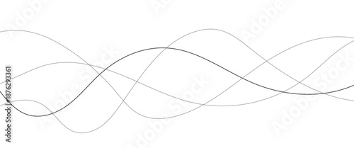 Abstract wavy black and white curved lines.