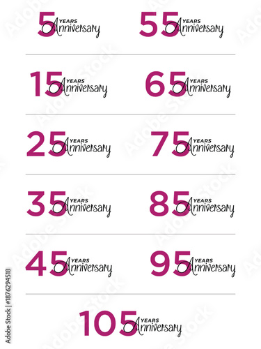 Anniversary Years Celebration Emblems Collection