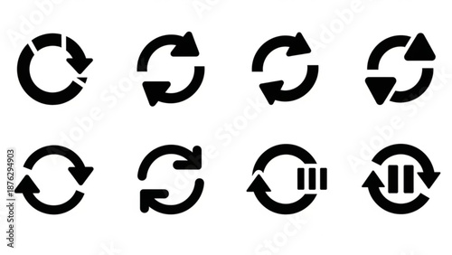 Set of Vector Circular Refresh and Sync Icons