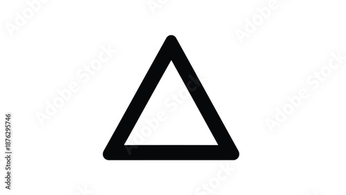 Black equilateral triangle symbol on white background geometric shape icon