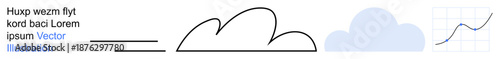 Data visualization, growth analytics, cloud computing, innovation, digital technology, progress tracking. A transformation of a cloud outline into a chart. Cloud computing and data visualization