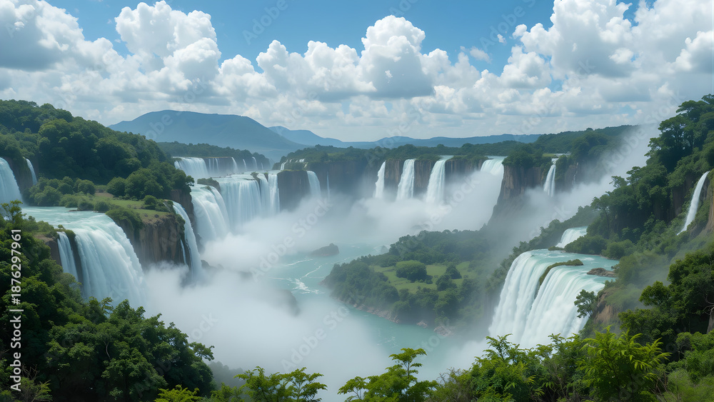 Fototapeta premium Majestic Waterfall Paradise