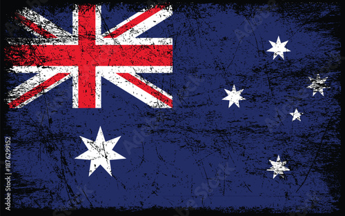 Grunge flag of Australia. Australia distressed flag