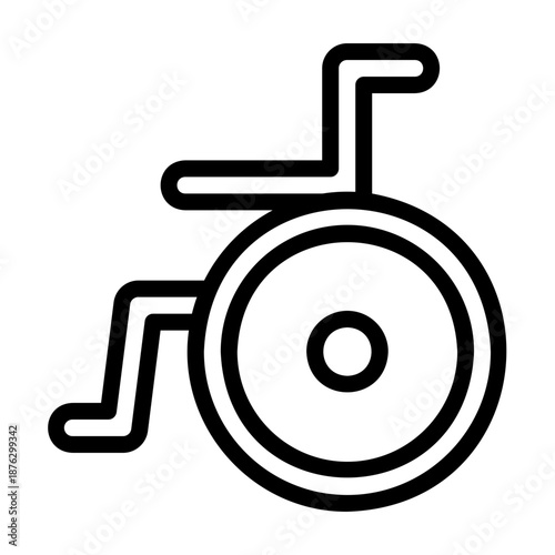 휠체어 아이콘. 병원 아웃라인 아이콘