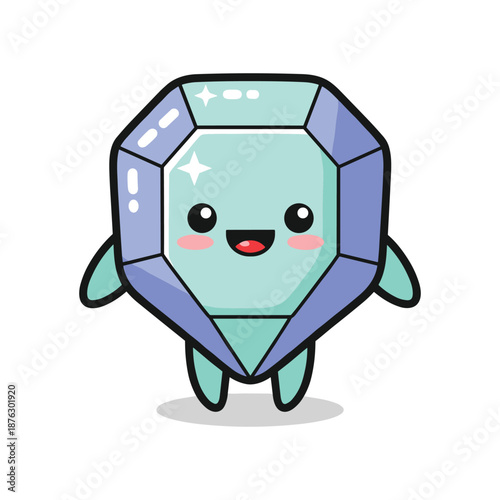 Adorable Cartoon Gem Character Illustration