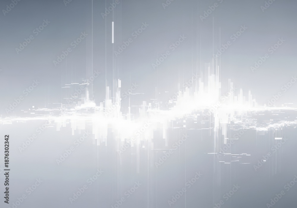 Obraz premium Abstract digital signal wave form line on light background