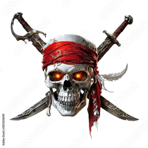 pirate skull with sword