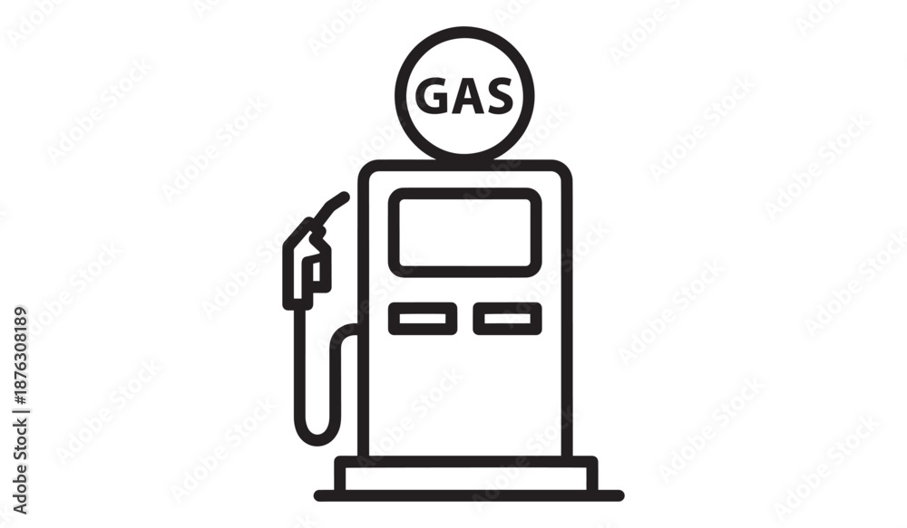 Fototapeta premium Gas pump station icon isolated on white background