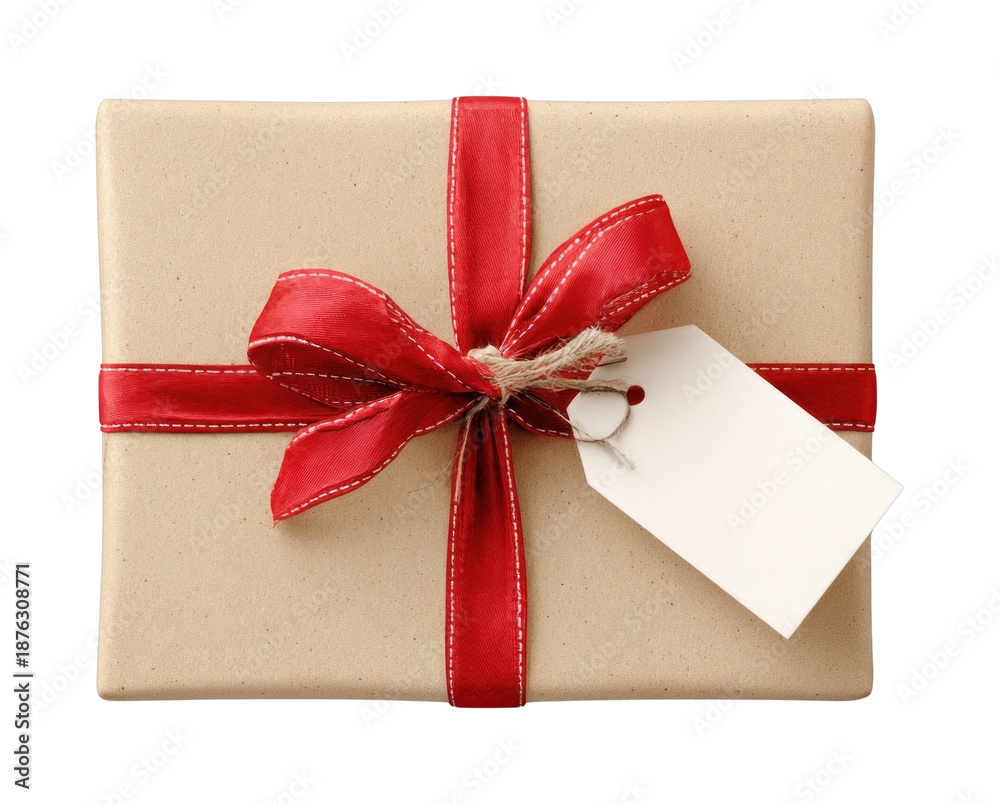 Naklejka premium PNG Gift wrapped with red ribbon.