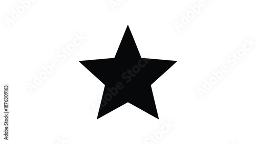 Black star symbol on white background simple graphic shape iconic design element